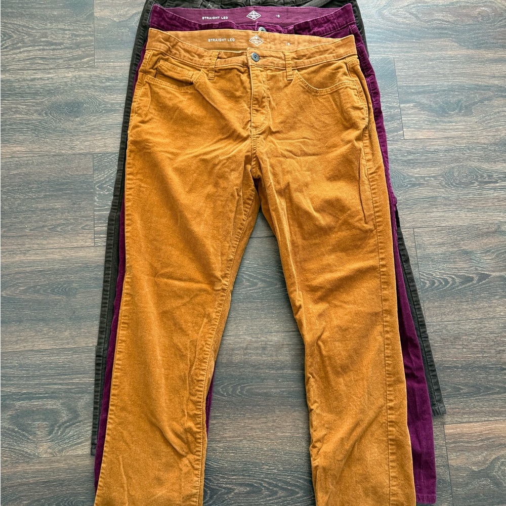 St. John's Bay Women's Straight Leg Pants - Orange, Burgundy, Blk size 16 BUNDLE